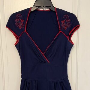 Pinup Couture Navy Dress with Pirate Octopuses!